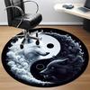 1pc Wolf YinYang Office Round Area Rug, Under Office Chairs Bedroom Living Room Home Decor, Room Deco, Available In Various Sizes