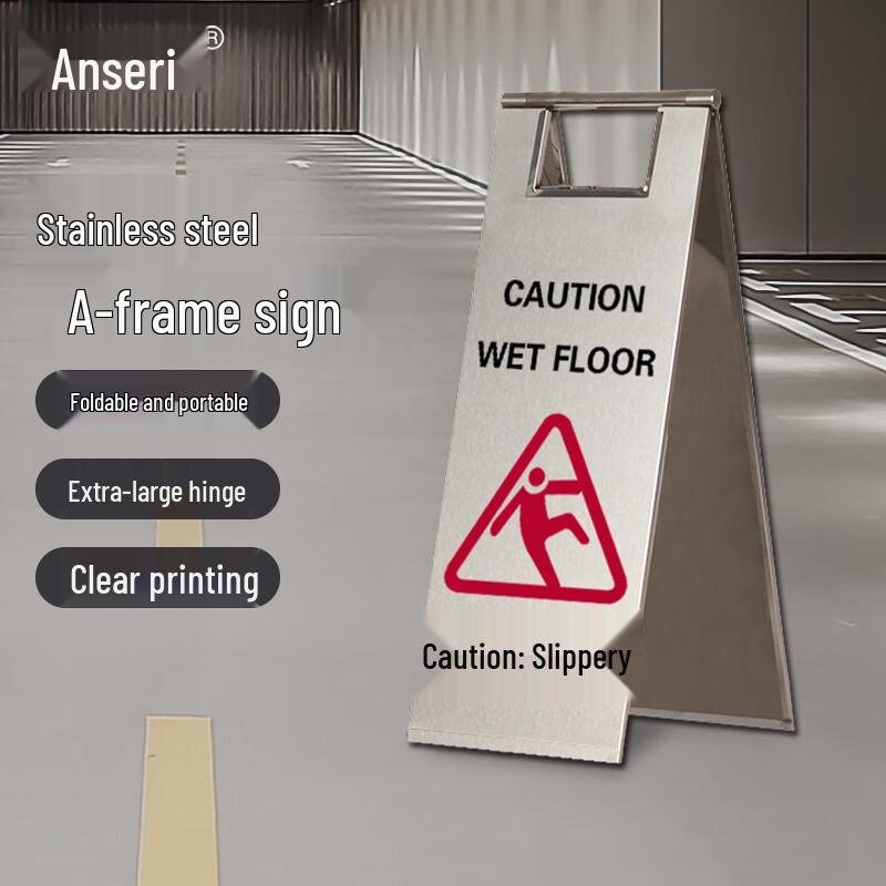 Stainless Steel A-Frame Caution Sign