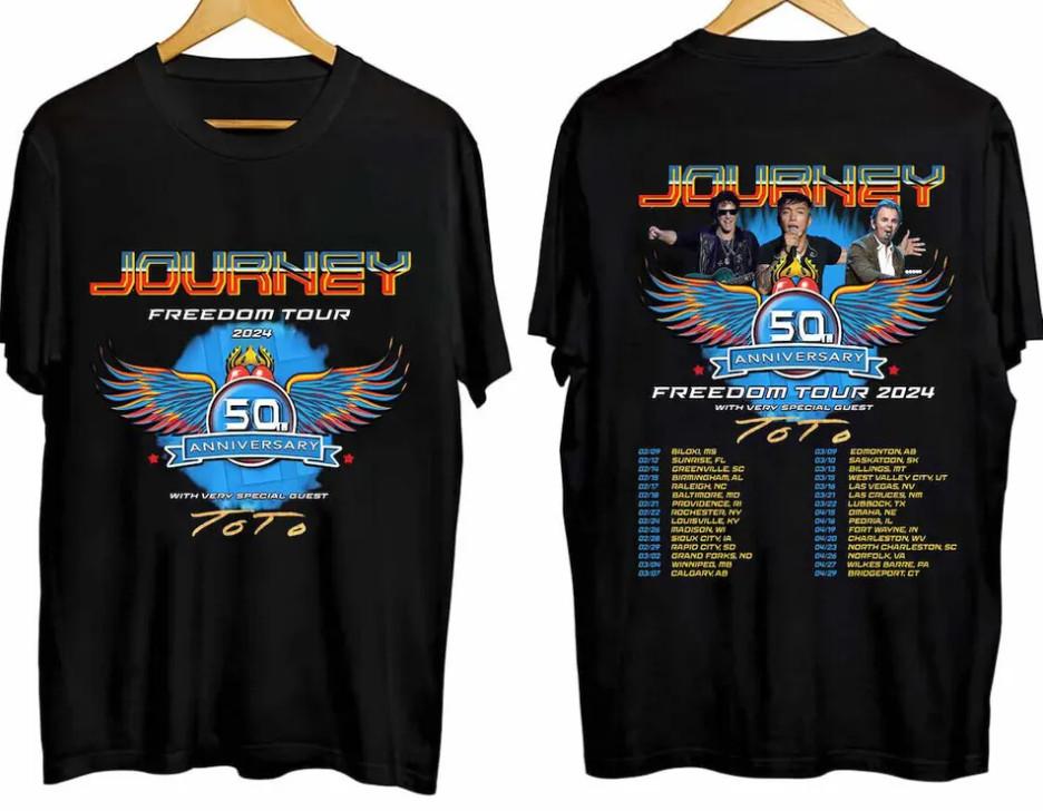 Journey Freedom Tour 2026 Journey With Toto 50th Annive T-Shirt shirt S