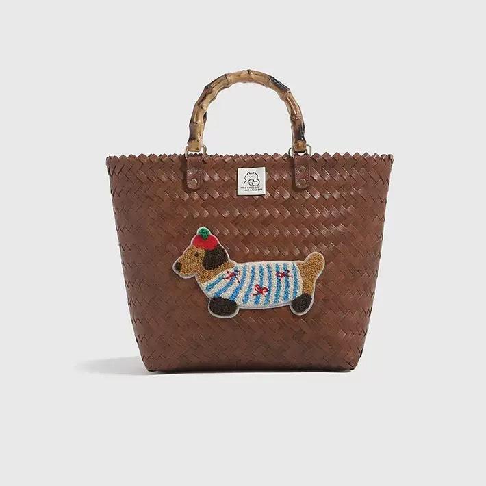 Handmade Rattan Woven Handbag: Retro Bamboo Straw Beach Basket