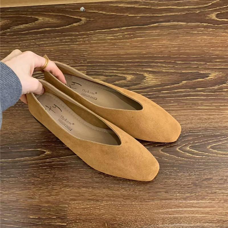 Fashion Bailamos Women's Square Toe Vintage Flats Soft Loafers Comfortable Leather Ballet Shoes for Female Dress Shoes Mujer