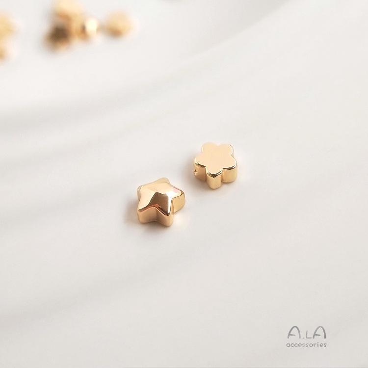 Mărgele distanțiere stea pentagon din aur umplut cu aur de 14K pentru bijuterii DIY și brățări mici