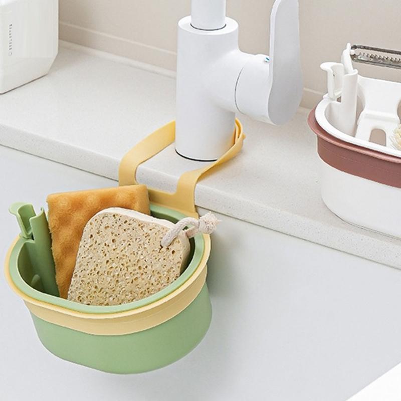 Solid Plastic Over Sink Dish Drying Rack Water Draining water Basket For Dishwashing Tools Organization And Vertical Storage