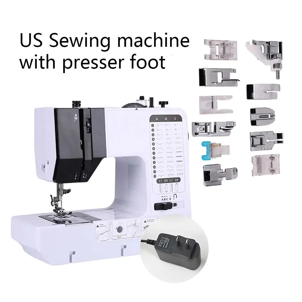 Sewing Machine 38 Stitches Mini Portable Handy Replaceable Presser Foot Winding Overlock Start Button Electrec With Pedal Repair