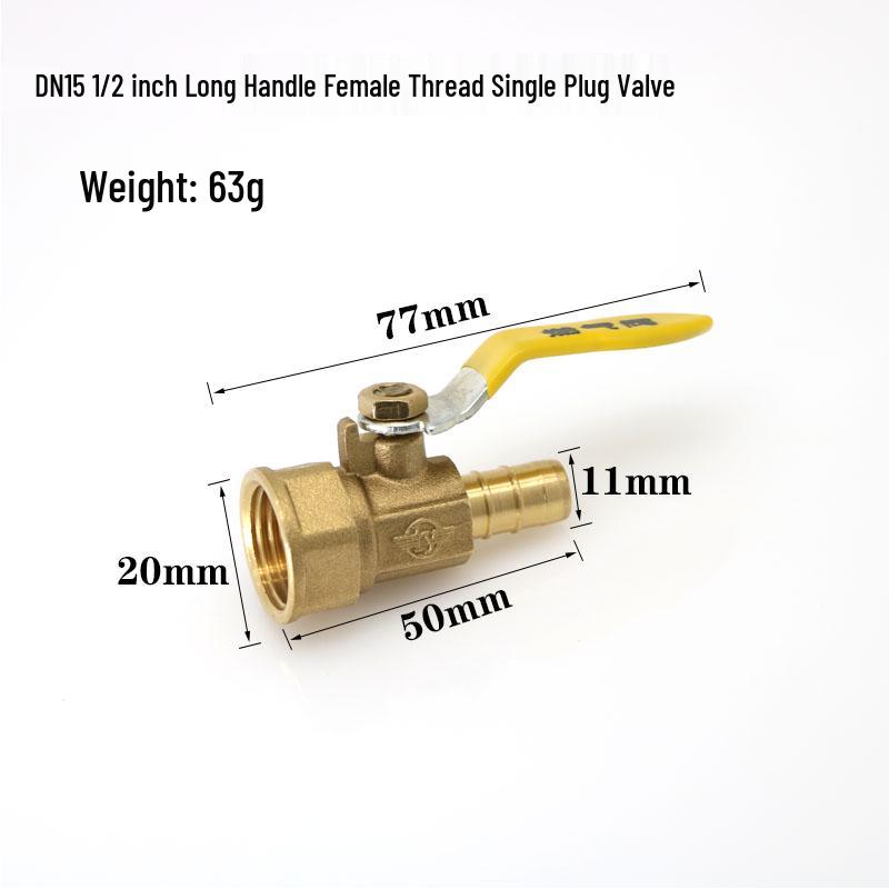 Thickened Brass 4-Point Ball Valve for Natural Gas with Male/Female & Three-Way Tee Valve.