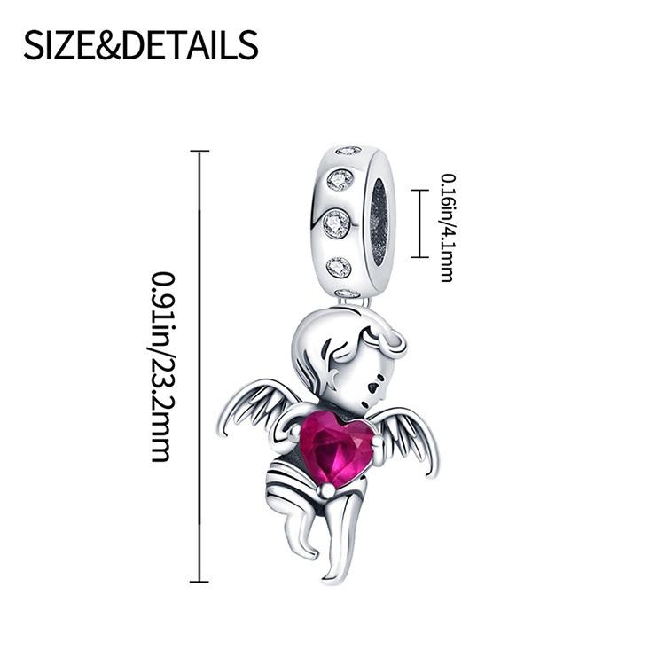 Angel Wings Pendant Diy Jewelry Accessories Bracelet Necklace Beaded, White Copper Silver Plated Pendant Beads