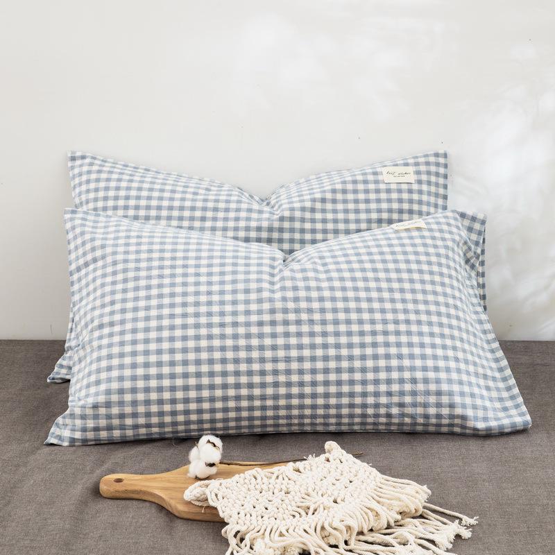 Set di Federe 100% Cotone Puro Lavato per Dormitorio - Confezione da Due Federe, Adatto per Cuscini Singoli o Doppi.