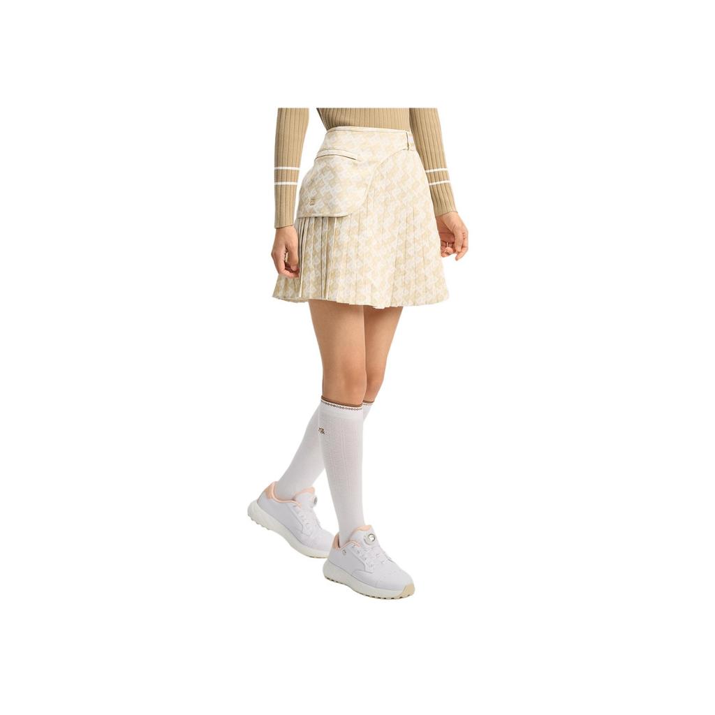 New FILA Golf Series Casual Short Skirts Women's Light Khaki Yellow A11W515312F-LK