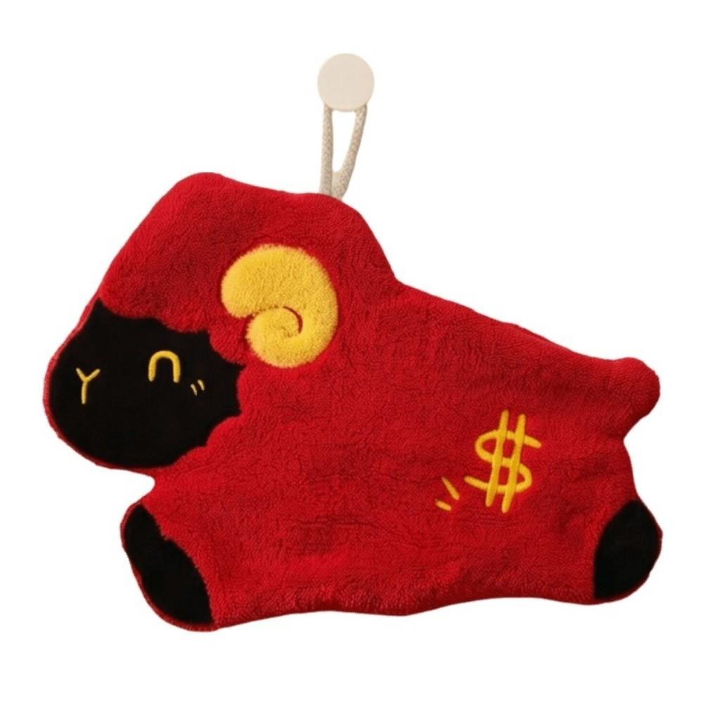 Creative Hanging Hand Towel Kawaii Thickened Cartoon Sheep Hand Towel Coral Velvet Soft Cleaning Hand Cloth