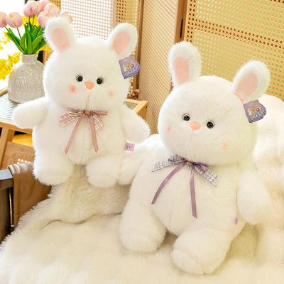 Cute Rabbit Soft Plush Toy Girl Birthday Gift Bow Tie Little Rabbit Office Doll Ground Marketing Gift
