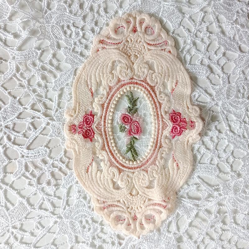 Oval Coaster European Lace Embroidered Dining Table Mat Decorative Fabric Coffee Table Mat Embroidery Retro Heat Insulation Weaving