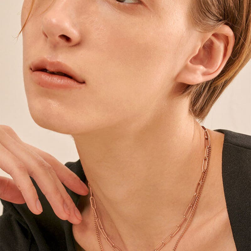 Qudokorea Link Chain Necklace (rose Gold)