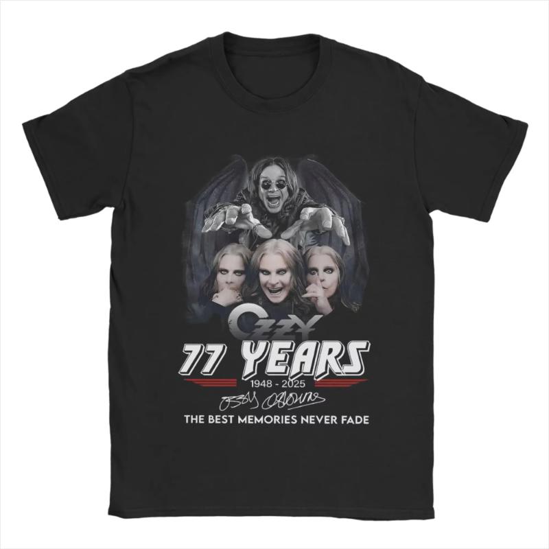 

Mens and womens cotton summer new Tshirt hot selling pays tribute to Ozzy Osbourne19482025 Sabbath rock band printed Tshirt S
