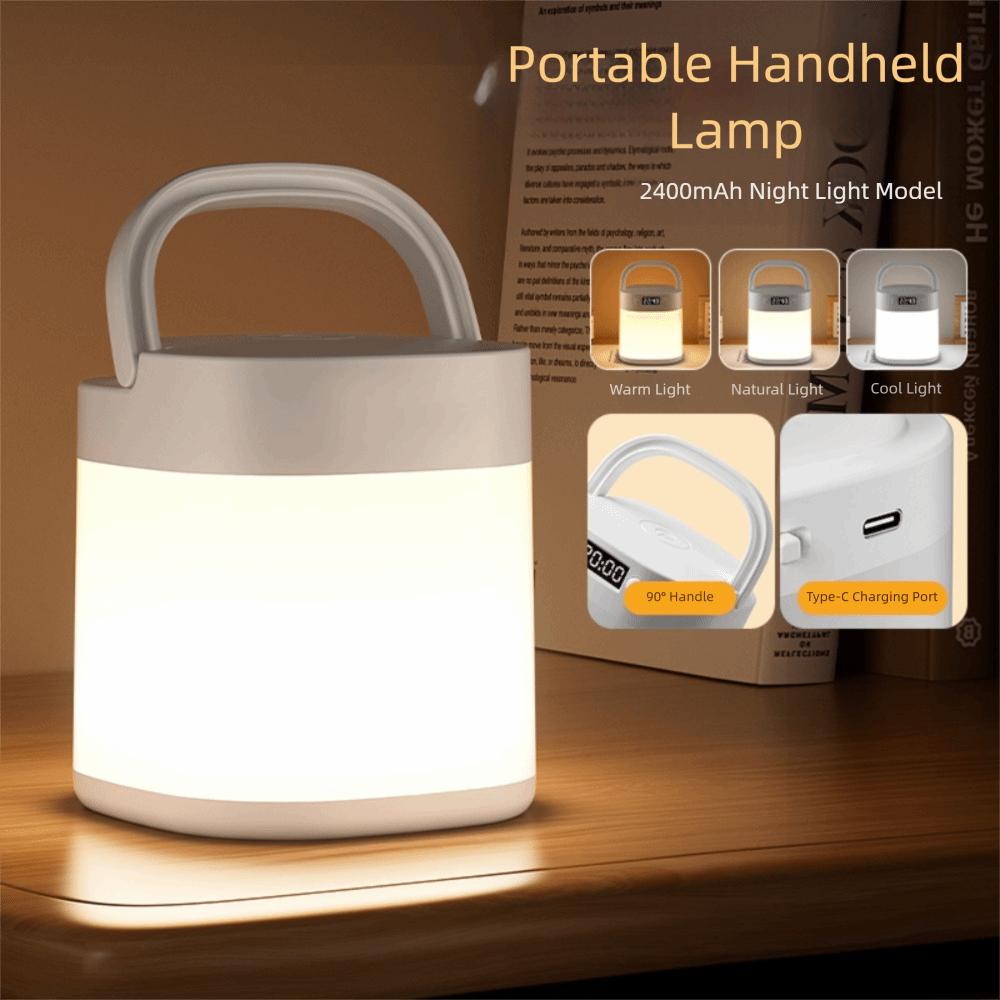 Dimmable Bedside Lamp Remote Control Reading Table Lamp Eye Protection Clock  Desktop