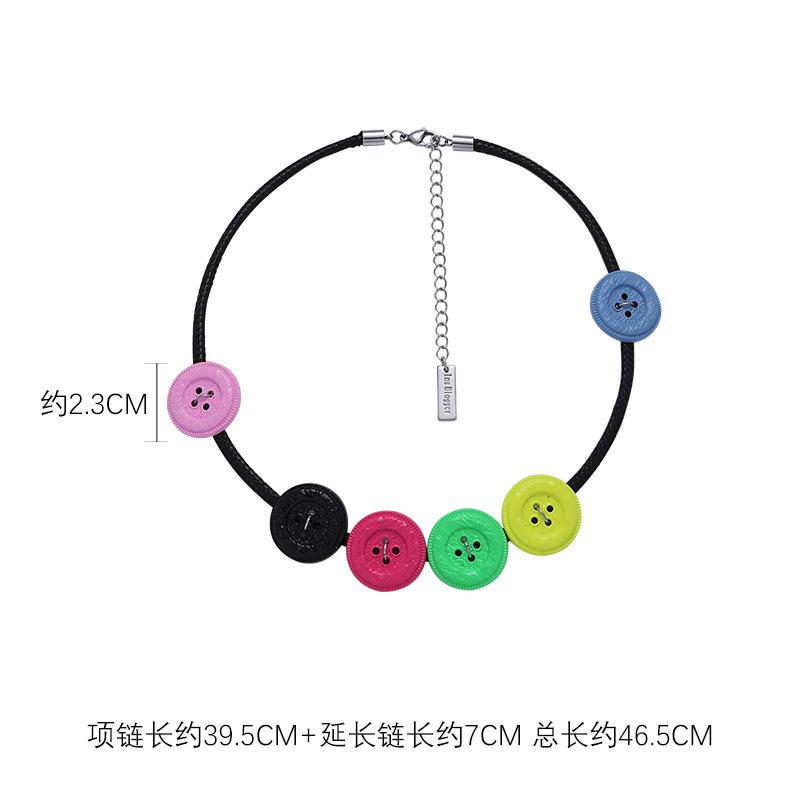 Dopamine button necklace women s exquisite simple ins collarbone chain personalized niche design items