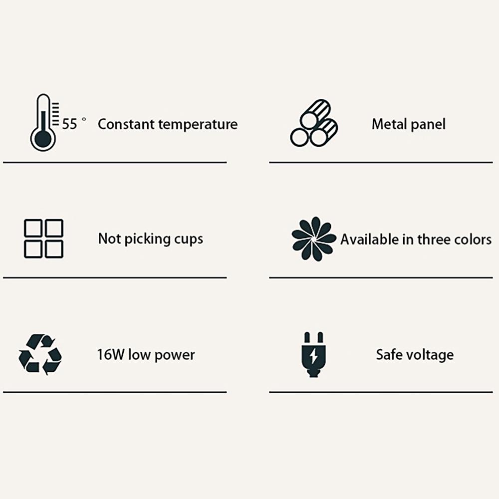 Elektrická podložka pod hrnek Konstantní teplota Inteligentní ohřívač Rychlé nahřívání Ohřívač hrnku Ohřívač Kancelář Nízký příkon Domácí kancelář Dárek