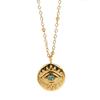 Unique Evil Eyes Charm Pendant Stylish Jewekry Accessory Coin Necklace with Adjustable Chain Designs Trendy Women