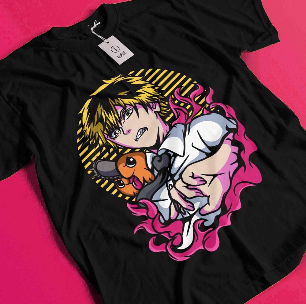 

Chainsaw Man Denji Shirt Makima T-Shirt Asa Aki Anime Power Tshirt All Size Tee BB118 2XL