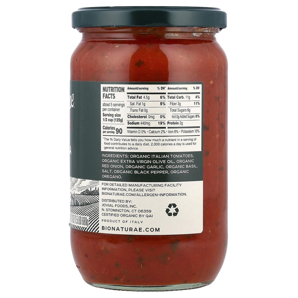Jovial, Bionaturae™, Organic Marinara, 680g (24oz)