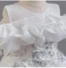 Girls' One-Shoulder Luxury Tulle Princess Formal Dress with Train
