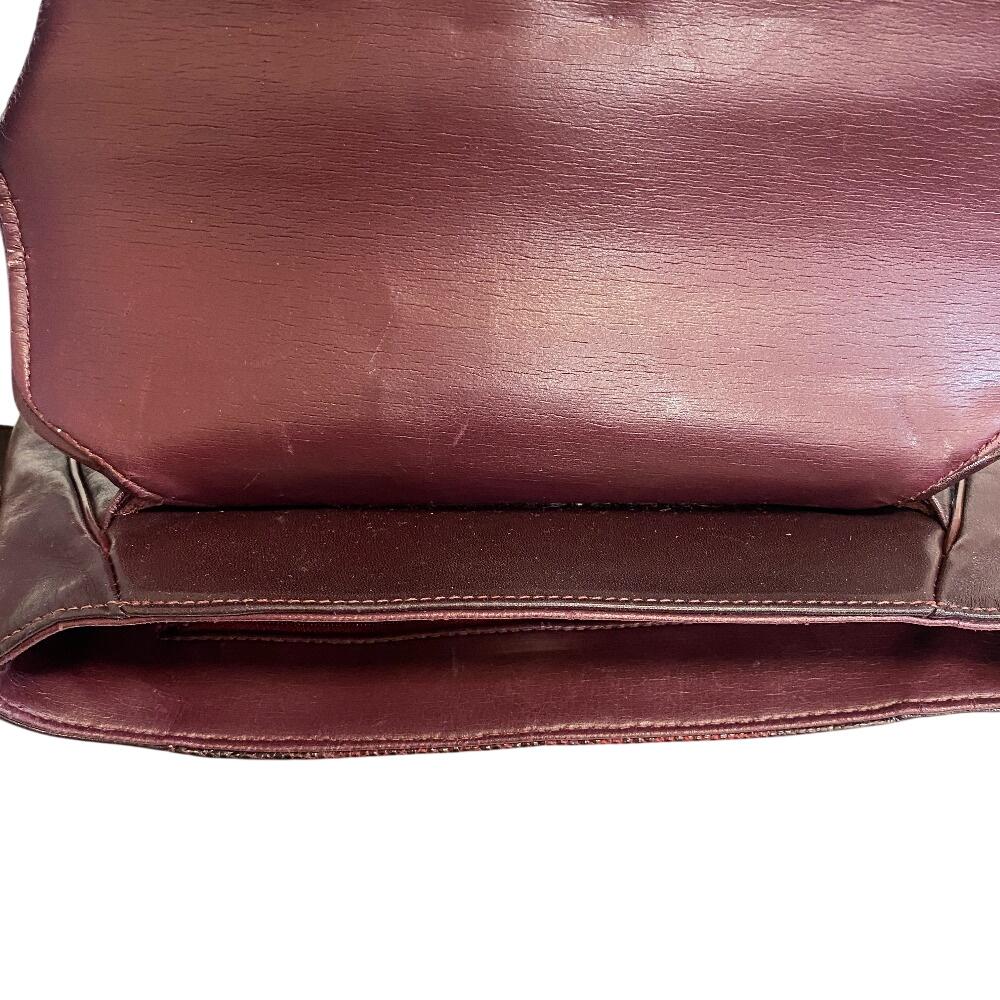 Givenchy Vintage Logo Klappe Leder Schultertasche weinrot Leder Damen Gebraucht