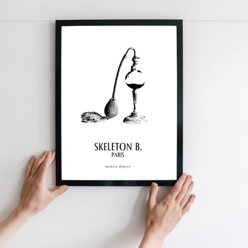 A3 Framed Art Stylish French Black and A3 Poster x Framed Poster, Perfume, Monochrome, Interior, Perfume, Antique, White, (420 297mm),