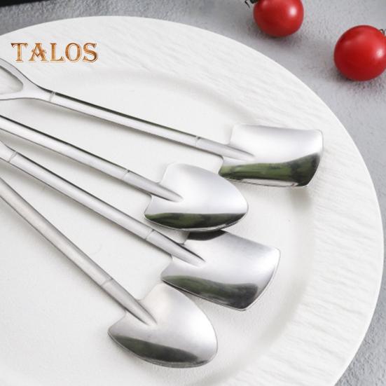 10Pcs Watermelon Spoon Set Stainless Steel Pointed Square Spoons Utensils for Dessert Coffee Yogurt Cake Fruit Ice Cream