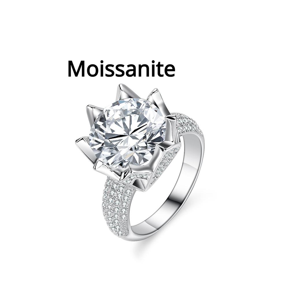 S925 Silver Ring Moissanite Moissanite 5 Carat Engagement Ring Wedding Ring Gift for Girlfriend Exquisite Jewelry Gift