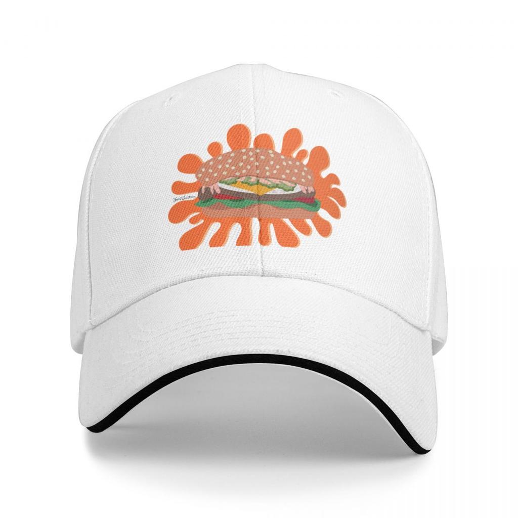 Burger with Ed Sauce Baseball Cap Fun Hats Military  Man For Men Womens