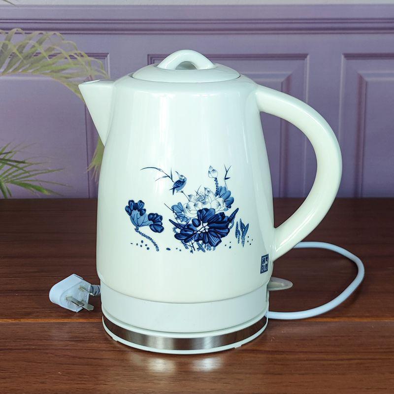 Blue & White Porcelain Electric Kettle: Large Capacity, Automatic Power-Off, Perfect for Home Tea Boiling.