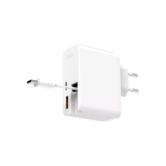 Ksix Bcd65wb01 White - 65w Ultra-Fast Charger With Usb-c Power Delivery