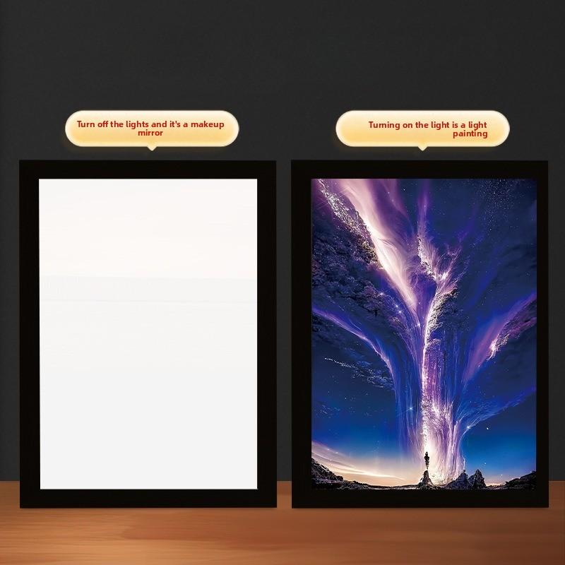 22cm/8.66in 3D Light Painting Starry Sky Acrylic Mirror LED Creativity Led Night Collectible Bedroom Decoration Desktop Display