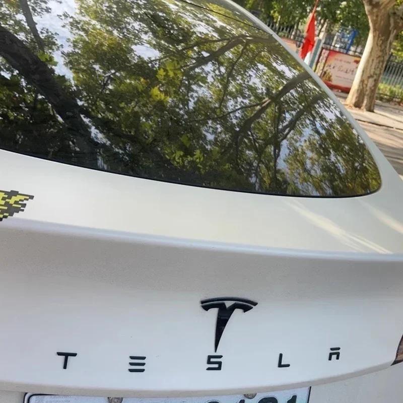 CQKVT1 Tesla Emblem Buchstaben Auto Kofferraum Emblem Hintere Buchstaben Beschriftung Galvanisiert Für Tesla MODEL 3 MODEL S X Modifiziertes Zubehör