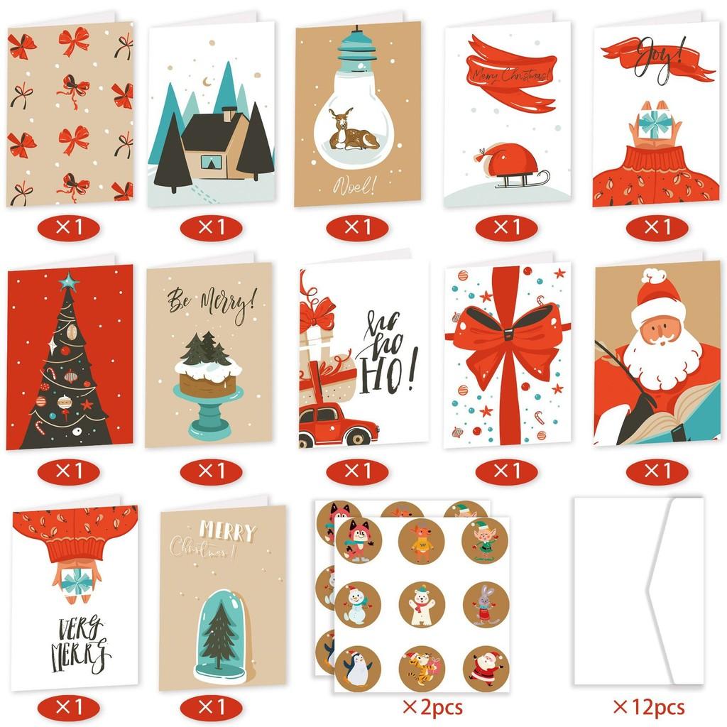 Holiday Christmas Merry Eve Envelope With Cardstock For Xmas Planners Party