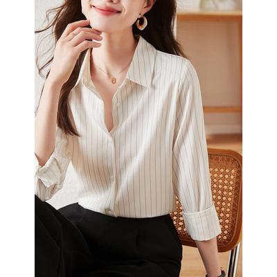 Women's Professional Vertical Striped Shirt - Spring 2025 Collection