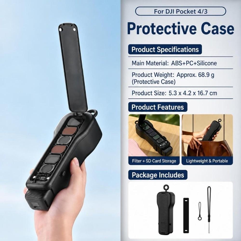 Anti-Scratch Flip Protective Case Protective Shell Lid for DJI Osmo Pocket 4/3 Accessories