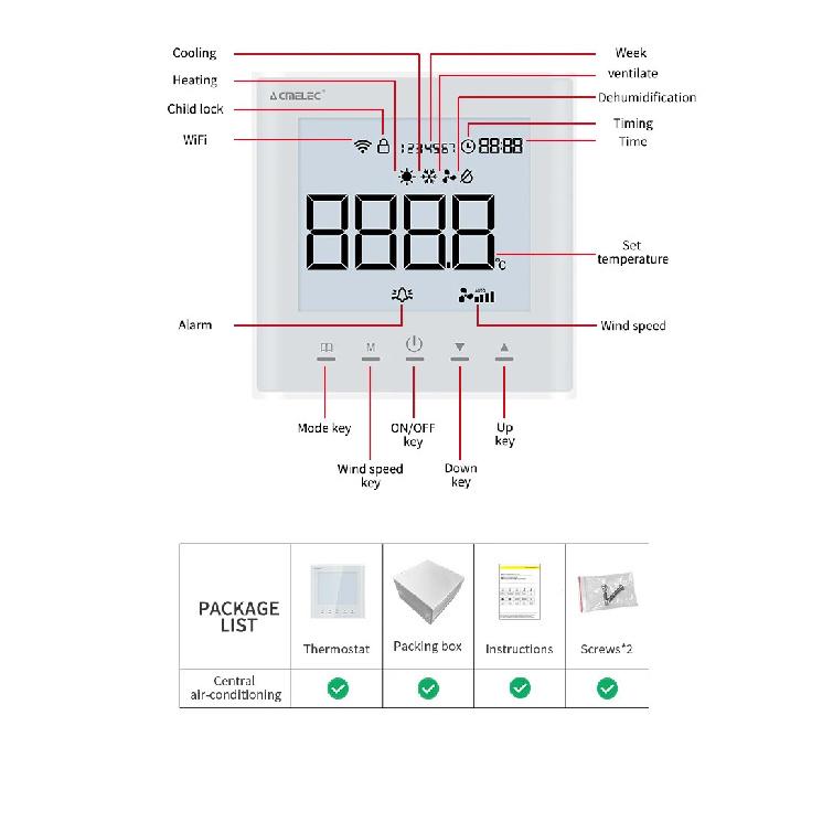 Tuya wifi VRF Air Conditioner Smart Thermostat  Google Home Alexa DuerOS