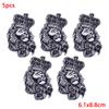 5Pcs/Lot Punk Animal Patch  Iron On Embroidery Patches For Clothing Thermoadhesive Patches On Clothes Hip Hop Patch For Clothes