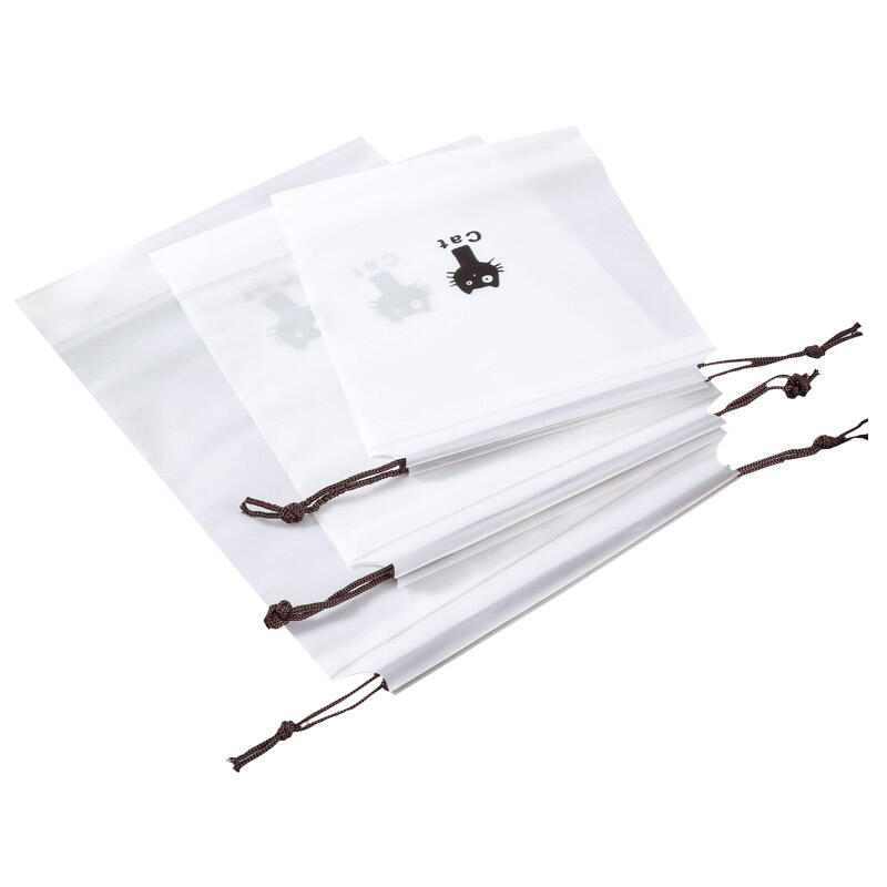 Teddy Bear Waterproof Vinyl Pouch with Reusable Strap Transparent Small DD-12175