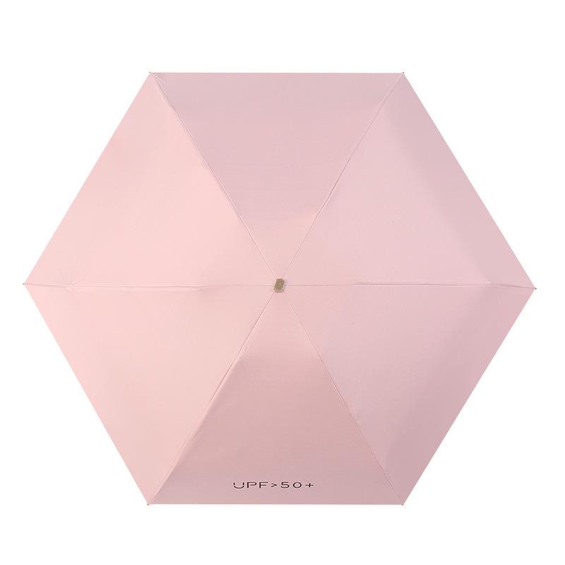 Ultra-Light Five-Fold Umbrella: UV Protection Sunscreen, Anti-Ultraviolet, Rain or Shine, Folding Black Glue Sunshade.