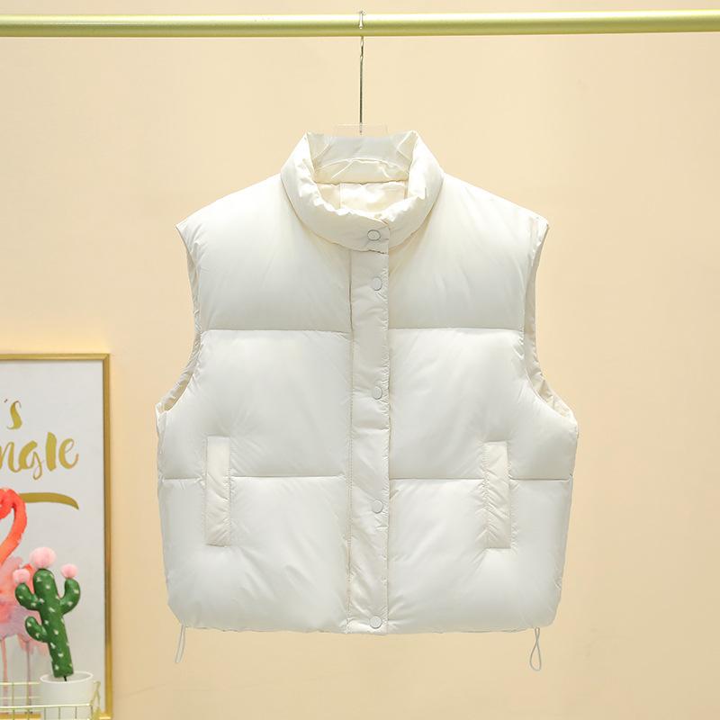 New down cotton vest women's autumn and winter short vest cotton jacket vest cotton jacket commuting versatile vest