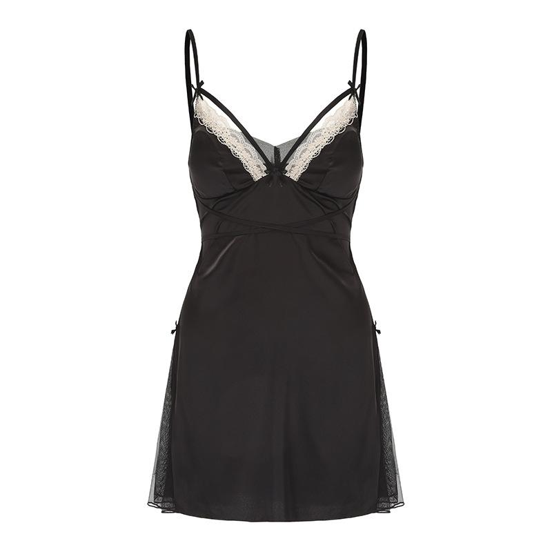 Women's Satin Deep V Padded Sleep Dress with Open Front Robe Lounge Set