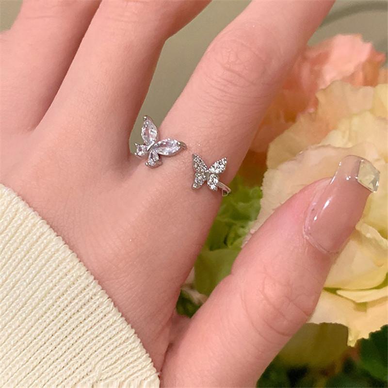 Silver Plated Unique Lines Ring For Women Jewelry Finger Adjustable Vintage Ring For Party Birthday Gift Jewelry