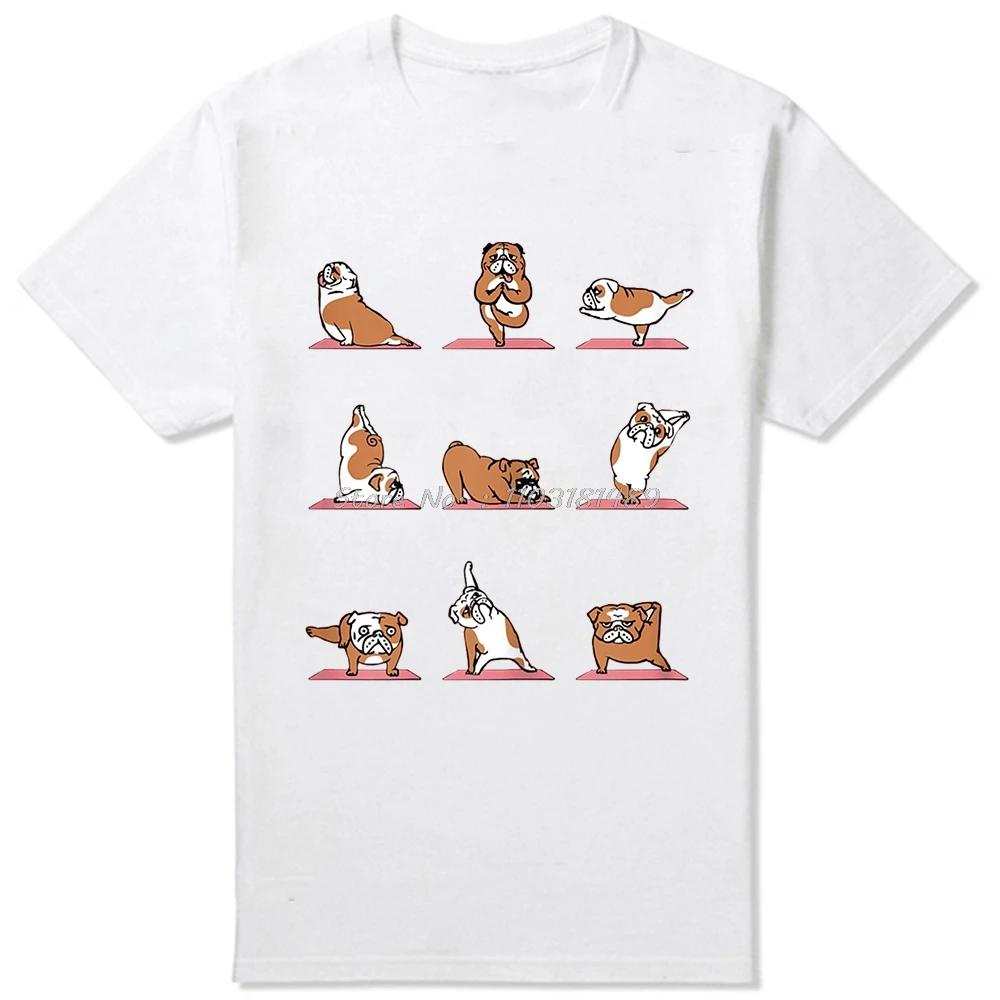 

Футболка с круглым вырезом и принтом «Английский бульдог, позы щенка для йоги», черная, с рисунком «Любители собак», уличная, с коротким рукавом, для подарков на день рождения S
