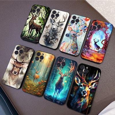 Deer Reindeer Phone Case For iPhone 15 6 7 8 Plus 11 12 13 14 Pro SE 2020 MAX Mini X XS XR Back Funda Cover