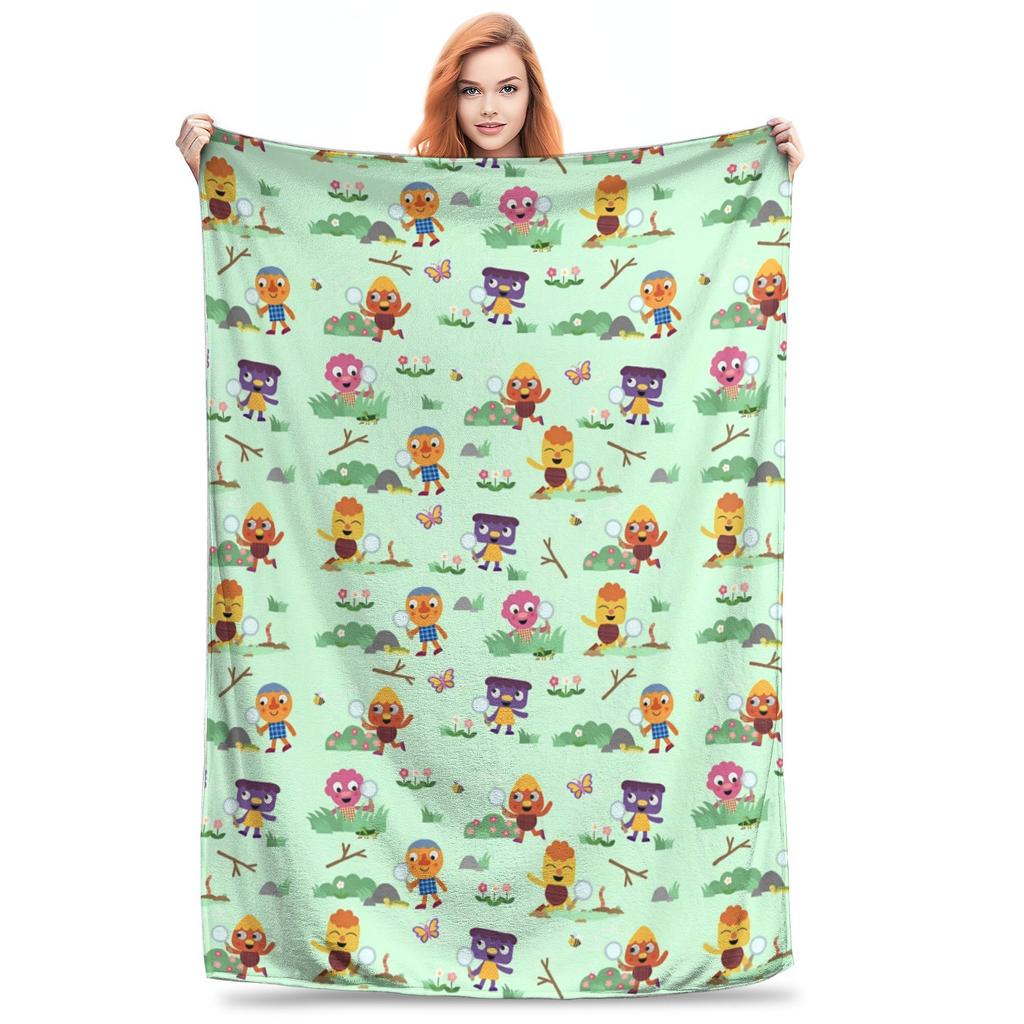 Noodle & Pals Micro Super Simple Blanket Nursery Rhymes Grass Flannel Novelty Soft Throw Blanket Covering Sofa All Season Couch
