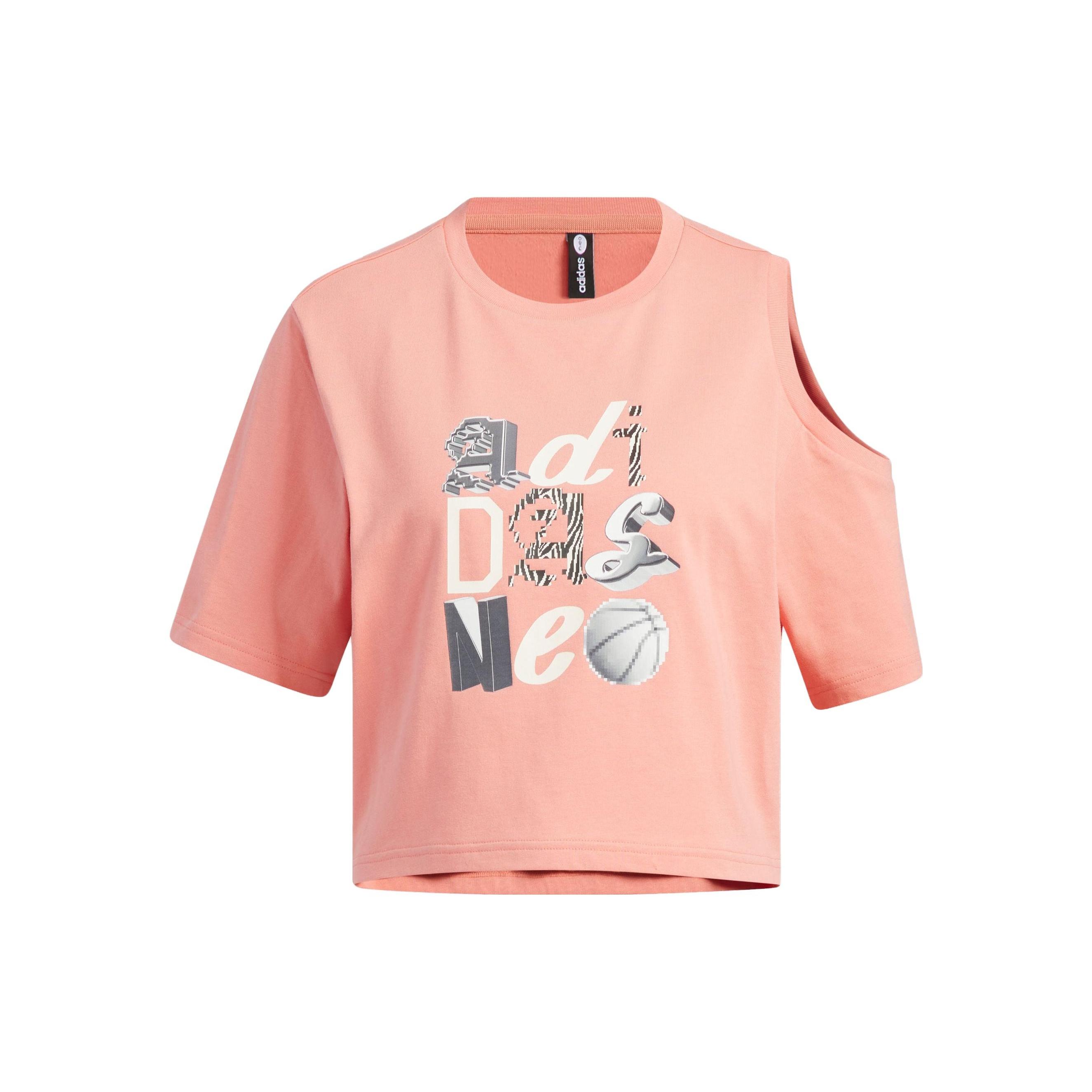 (WMNS) adidas Neo Graphic T-Shirts Pink Women s IK7671 L