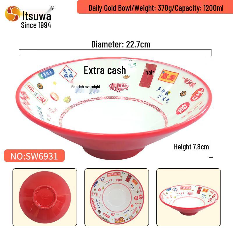 Wuhe A5 Melamine Daily Income Conical Noodle Bowl