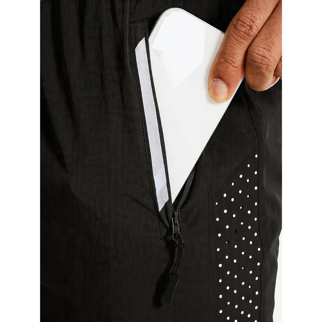 Pantalones Cortos Deportivos Ligeros de Secado Rápido Transpirables Casuales para Hombre con Cintura Elástica y Bolsillo con Cremallera