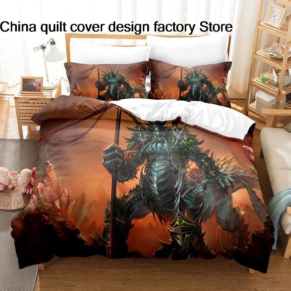 3D Print Terror of Orion Space Monster Bedding Set 3Pcs Sci Fi Alien Duvet Cover Set with Pillowcases for Men Bedroom Decor